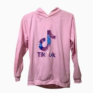 NWOT Small Tik Tok Long Sleeve w/ Hoodie Pink